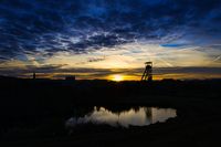 Sonnenaufgang F&ouml;rderturm Industriefotografie Ruhrgebiet Bergbau Fotograf Castrop Rauxel TFP Shooting Pottblitz